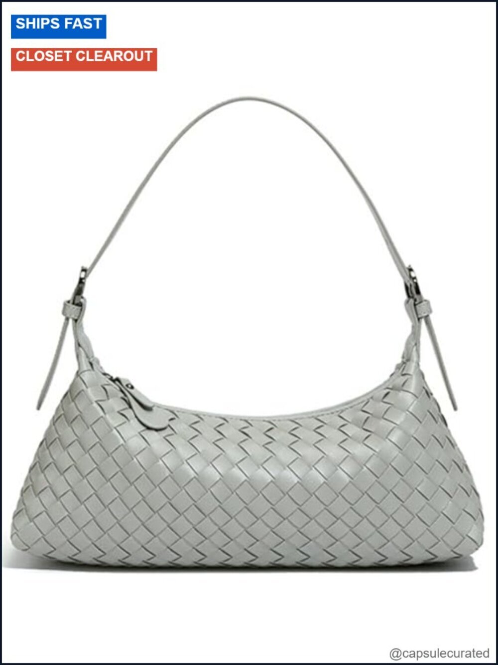 Women's Woven Hobo Shoulder Bag – Faux Leather Crossbody Purse with Adjustable